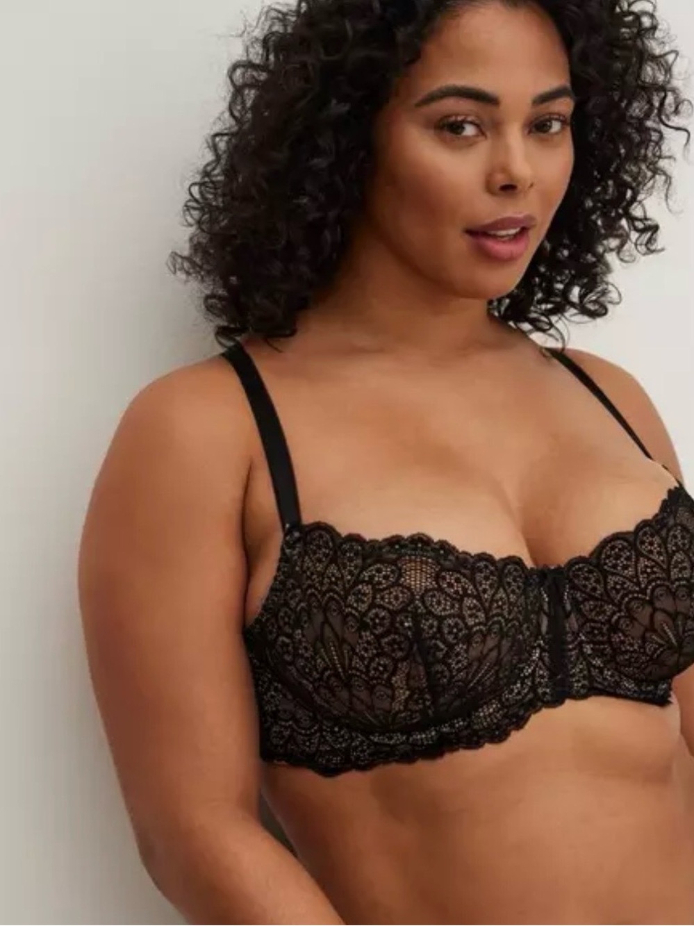 Torrid NWT Balconette Unlined Lace Bra Black Nude 38 DDD Feminine Plus Size